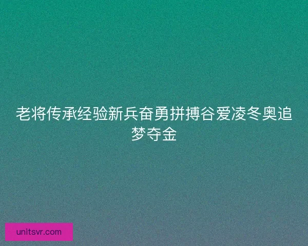 老将传承经验新兵奋勇拼搏谷爱凌冬奥追梦夺金